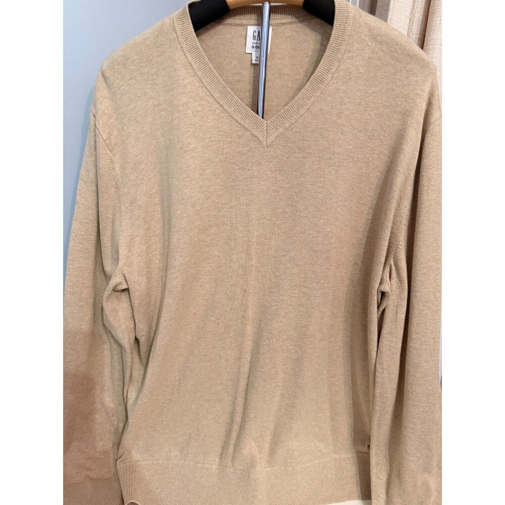 Gap Tan V-Neck Mens Sweater XL